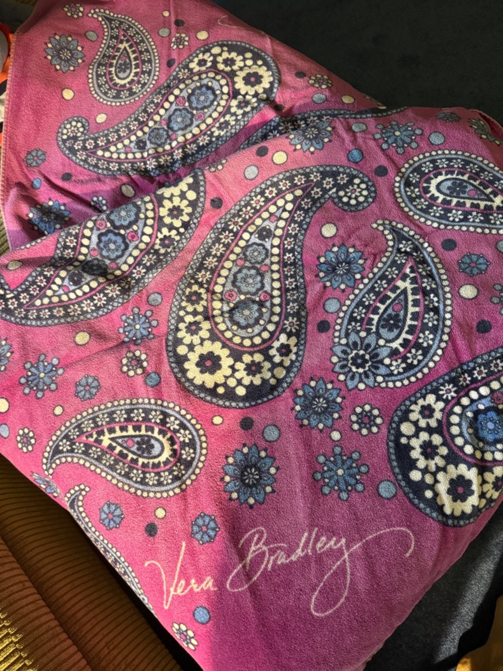 Vera Bradley Pink Paisley Floral Beach Towel